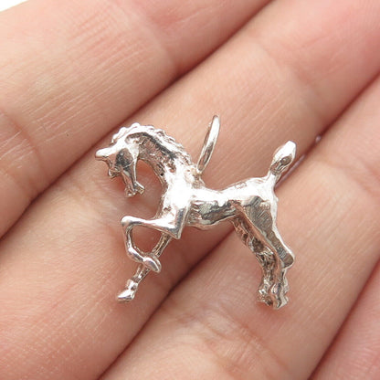 925 Sterling Silver Vintage Foal Horse Pendant