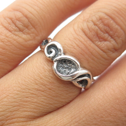 925 Sterling Silver Vintage Modernist Ring Size 5.75