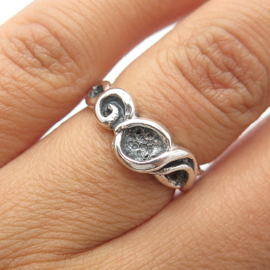 925 Sterling Silver Vintage Modernist Ring Size 5.75