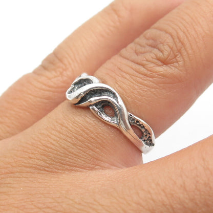 925 Sterling Silver Vintage Modernist Ring Size 5.75