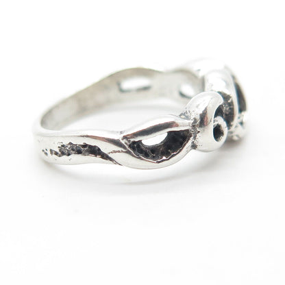 925 Sterling Silver Vintage Modernist Ring Size 5.75