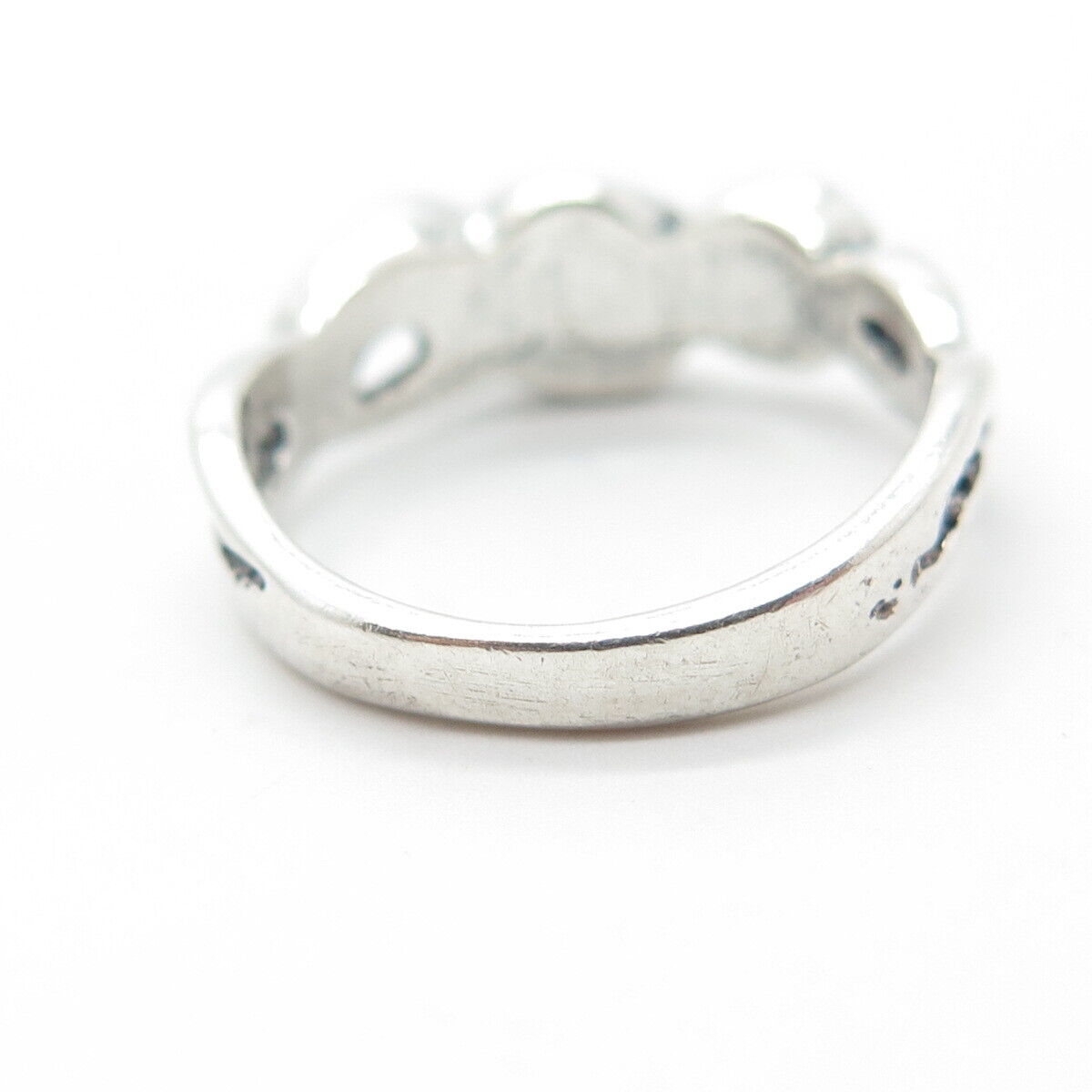 925 Sterling Silver Vintage Modernist Ring Size 5.75