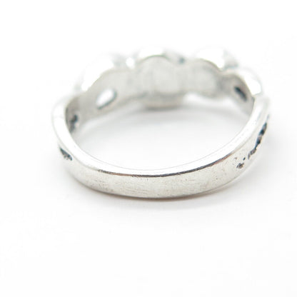 925 Sterling Silver Vintage Modernist Ring Size 5.75
