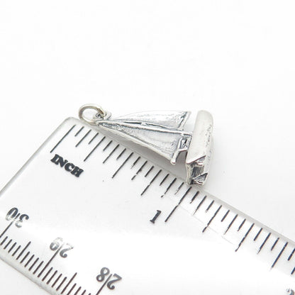 925 Sterling Silver Vintage Sailboat 3D Pendant