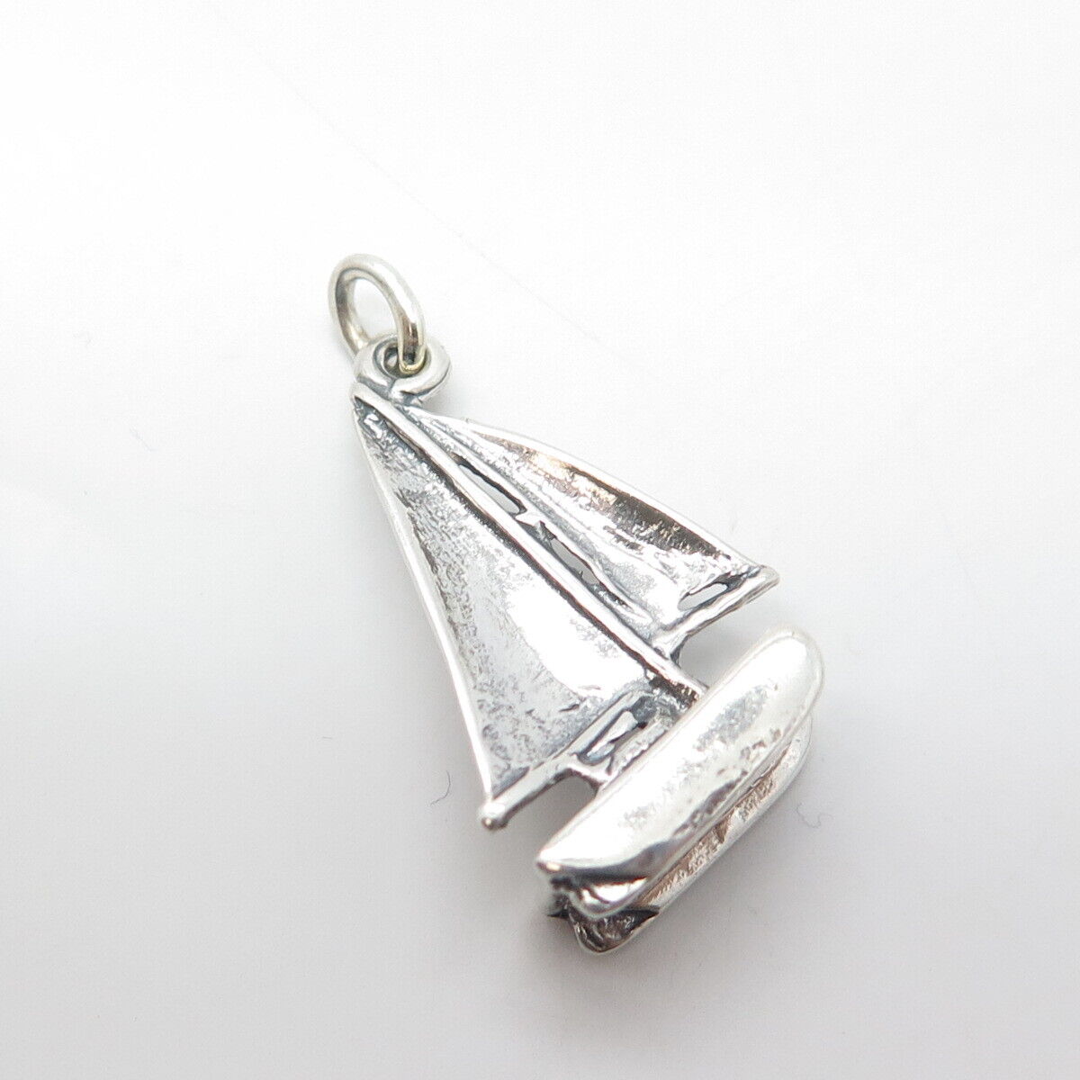 925 Sterling Silver Vintage Sailboat 3D Pendant