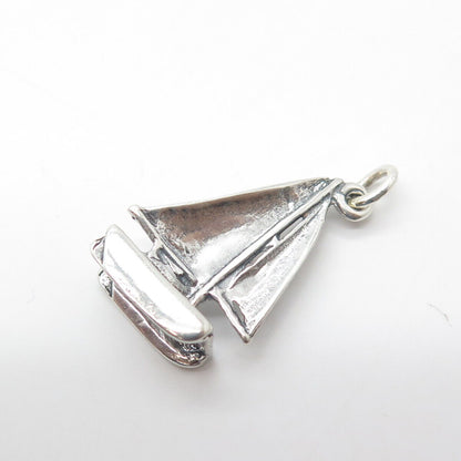 925 Sterling Silver Vintage Sailboat 3D Pendant