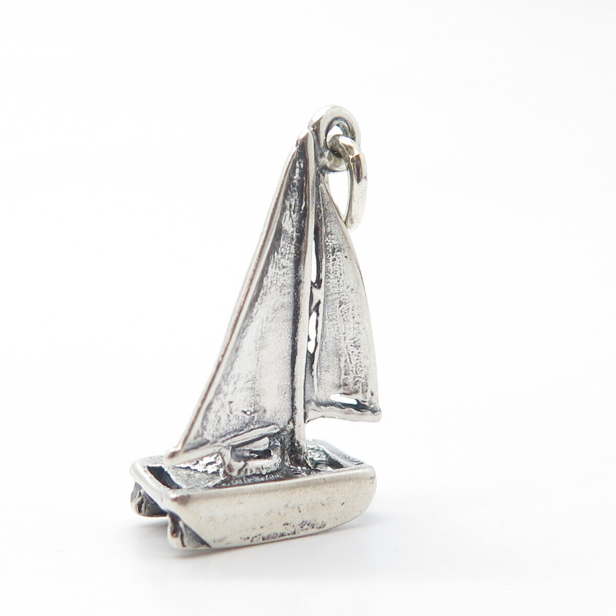 925 Sterling Silver Vintage Sailboat 3D Pendant