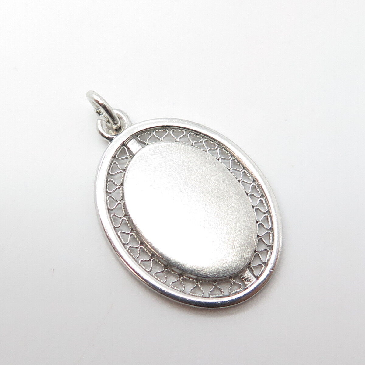 925 Sterling Silver Vintage Oval Charm Pendant