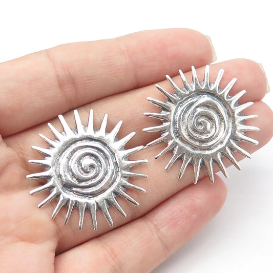 925 Sterling Silver Vintage Swirl Thorn Stud Earrings