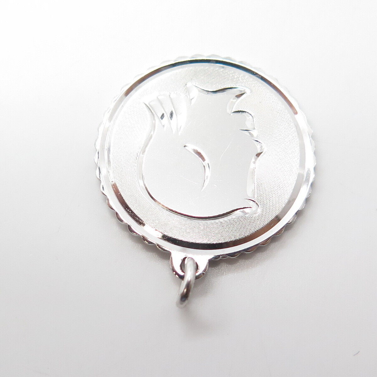 925 Sterling Silver Vintage Girl Face Profile Charm Pendant