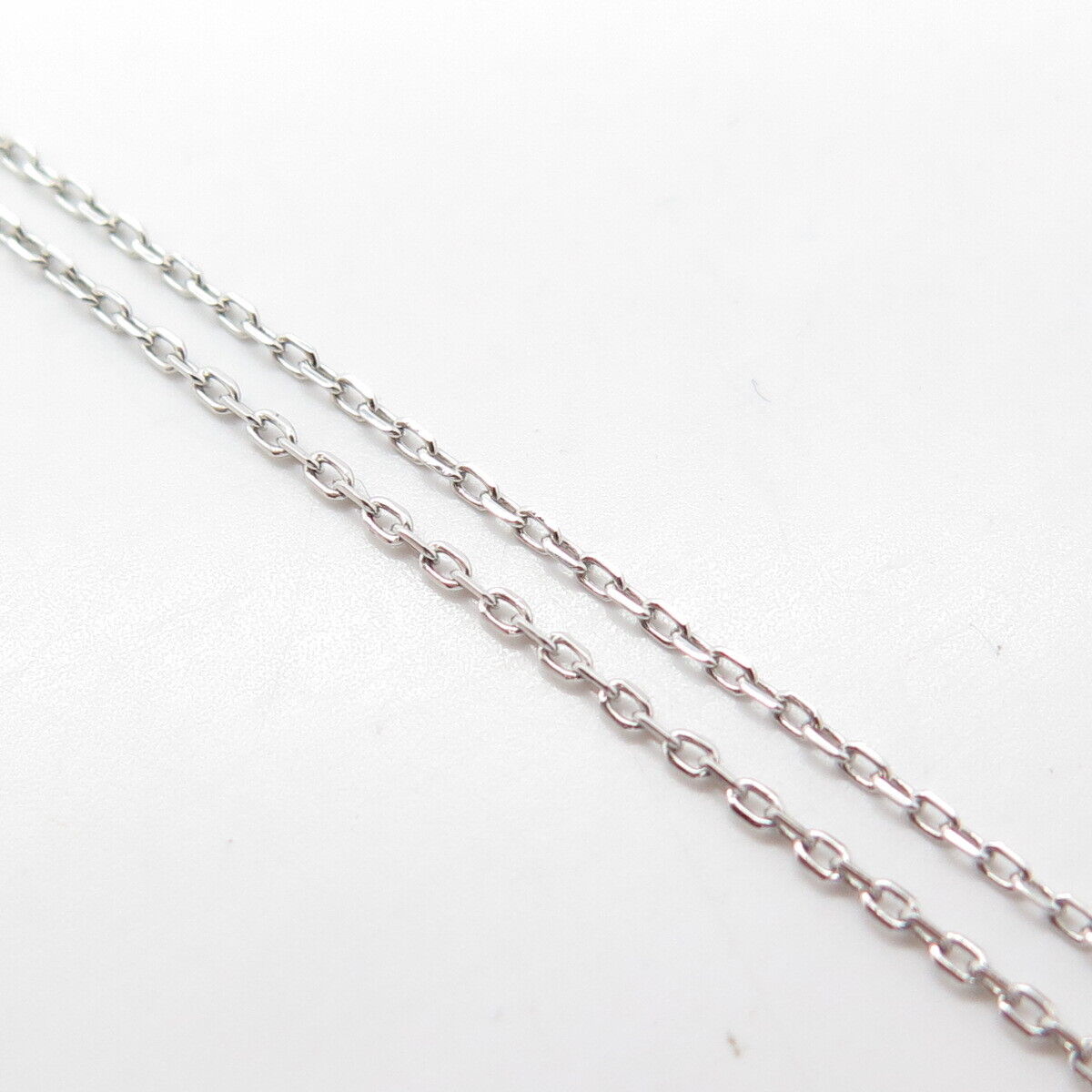 925 Sterling Silver White C Z Bow Cable Chain Necklace 18"