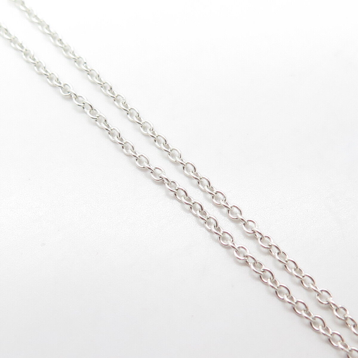 925 Sterling Silver Italy Swirl Retro Key Cable Chain Necklace 16"