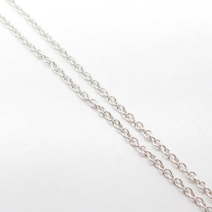 925 Sterling Silver Italy Swirl Retro Key Cable Chain Necklace 16"