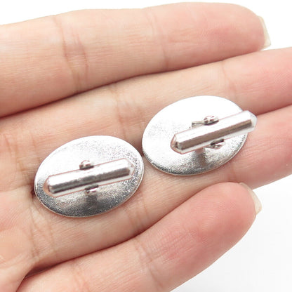 DESTINO 925 Sterling Silver Vintage Oval Cufflinks