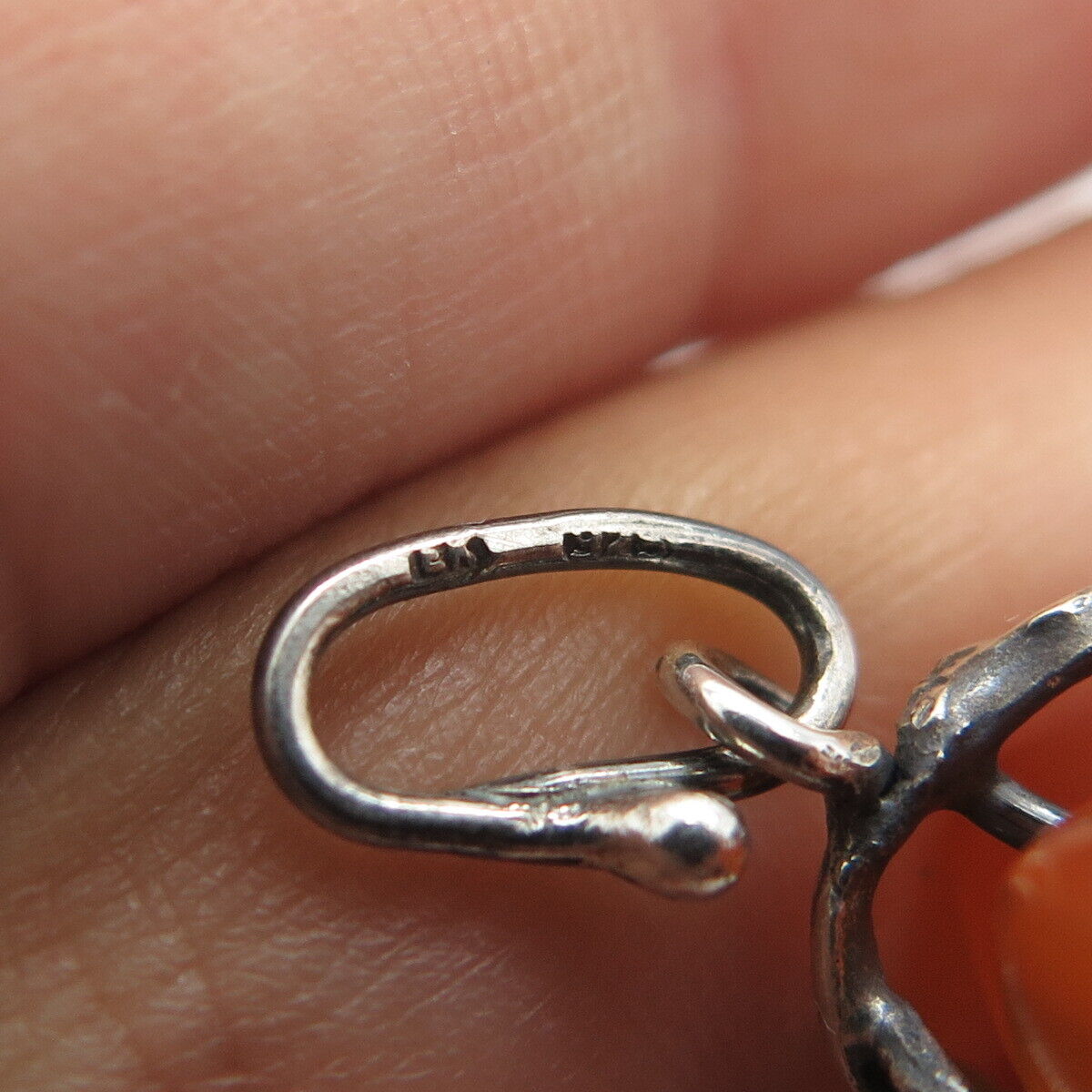 925 Sterling Silver Vintage Bekalite Heart & Leaf Pendant