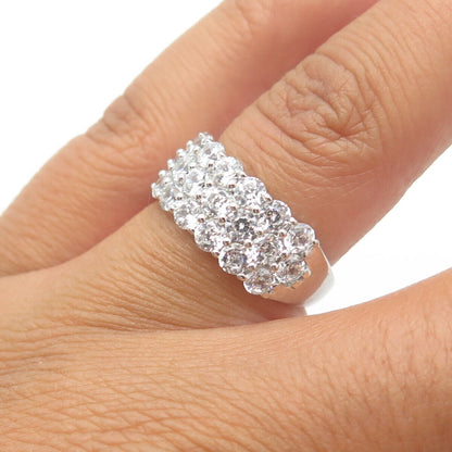 925 Sterling Silver Pave C Z Ring Size 6.25