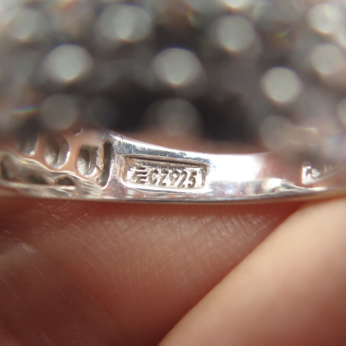 925 Sterling Silver Pave C Z Ring Size 6.25