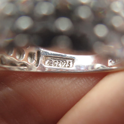 925 Sterling Silver Pave C Z Ring Size 6.25