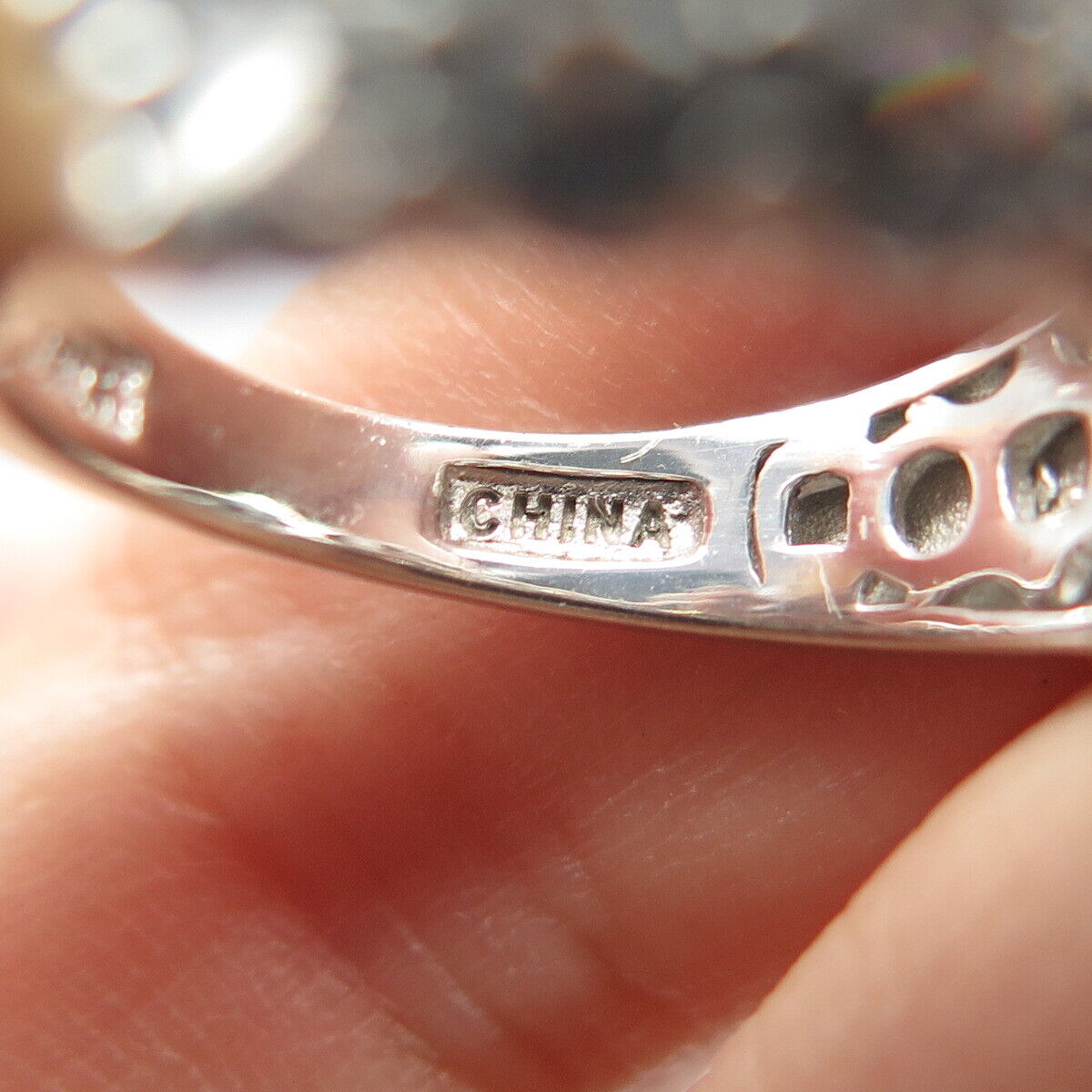 925 Sterling Silver Pave C Z Ring Size 6.25