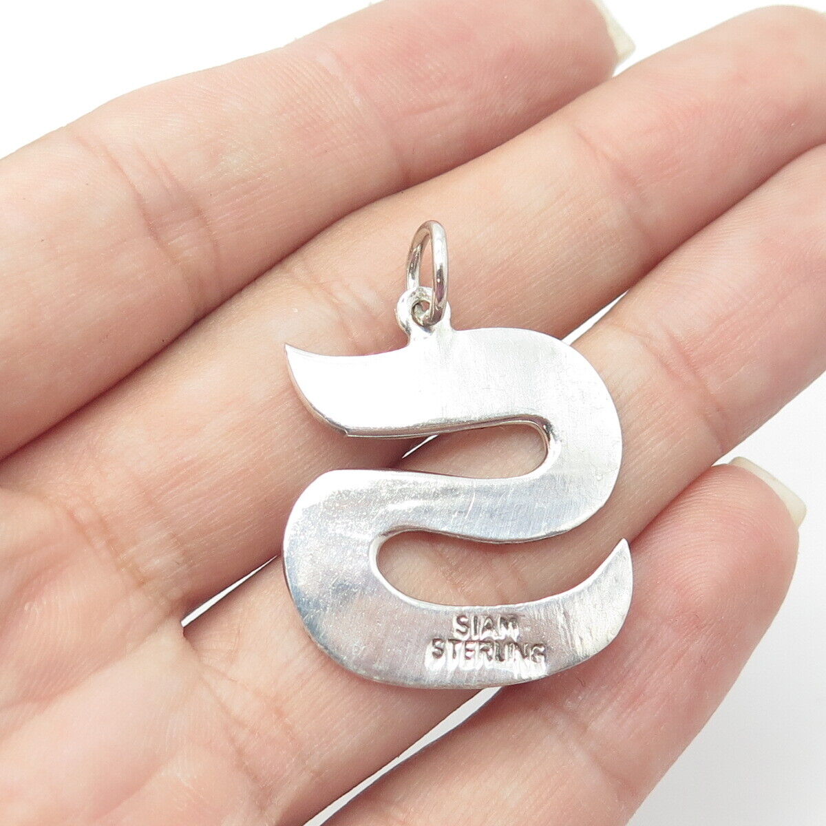 SIAM 925 Sterling Silver Vintage Letter "S" Initial Textured Pendant