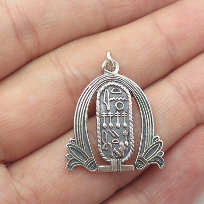 800 Silver Vintage Egypt "Cartouche" Symbol & Sign Pendant