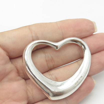 925 Sterling Silver Vintage Open Heart Slide Pendant