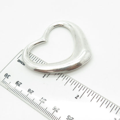 925 Sterling Silver Vintage Open Heart Slide Pendant