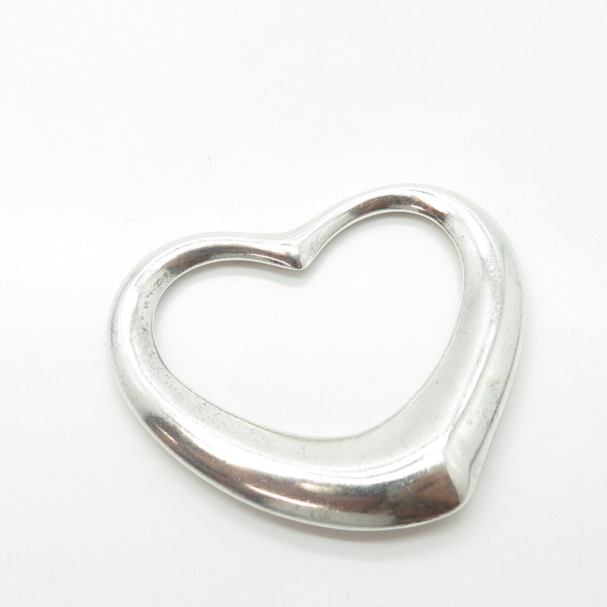 925 Sterling Silver Vintage Open Heart Slide Pendant