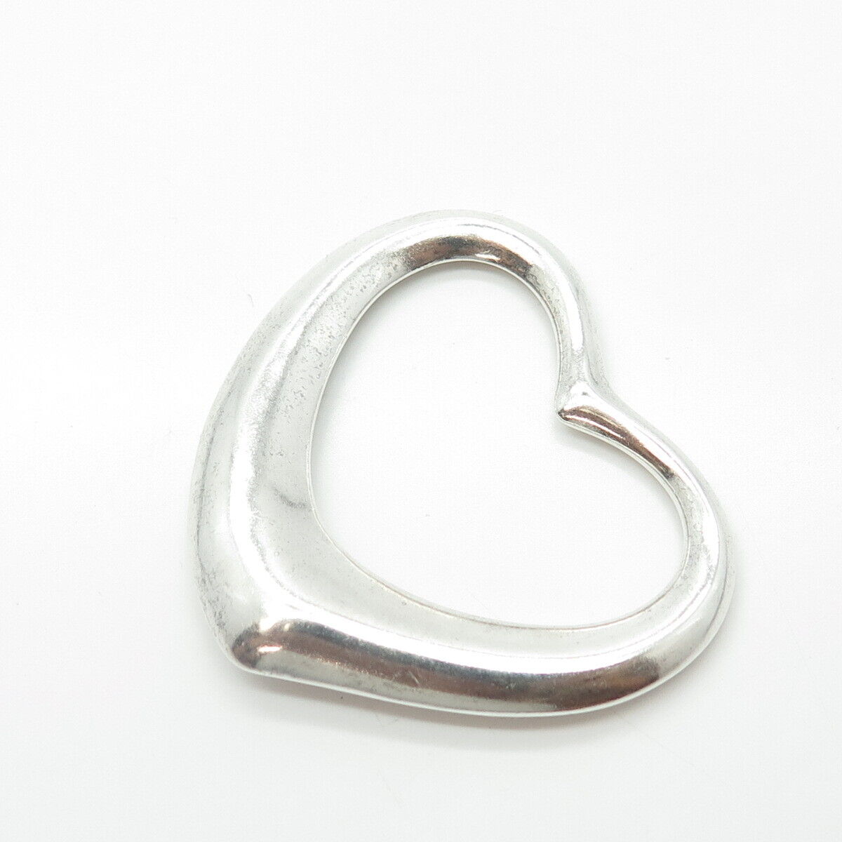 925 Sterling Silver Vintage Open Heart Slide Pendant