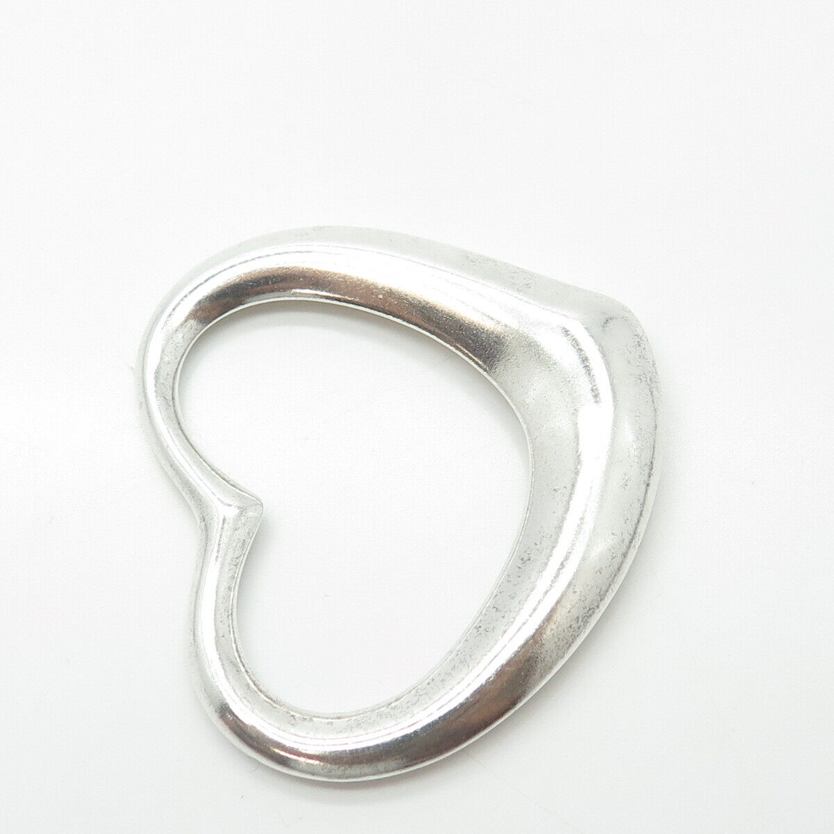 925 Sterling Silver Vintage Open Heart Slide Pendant