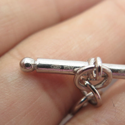 JACMEL JEWELRY INC. 925 Sterling Silver 2-Tone Vintage Mixed Link Bracelet 6.5"