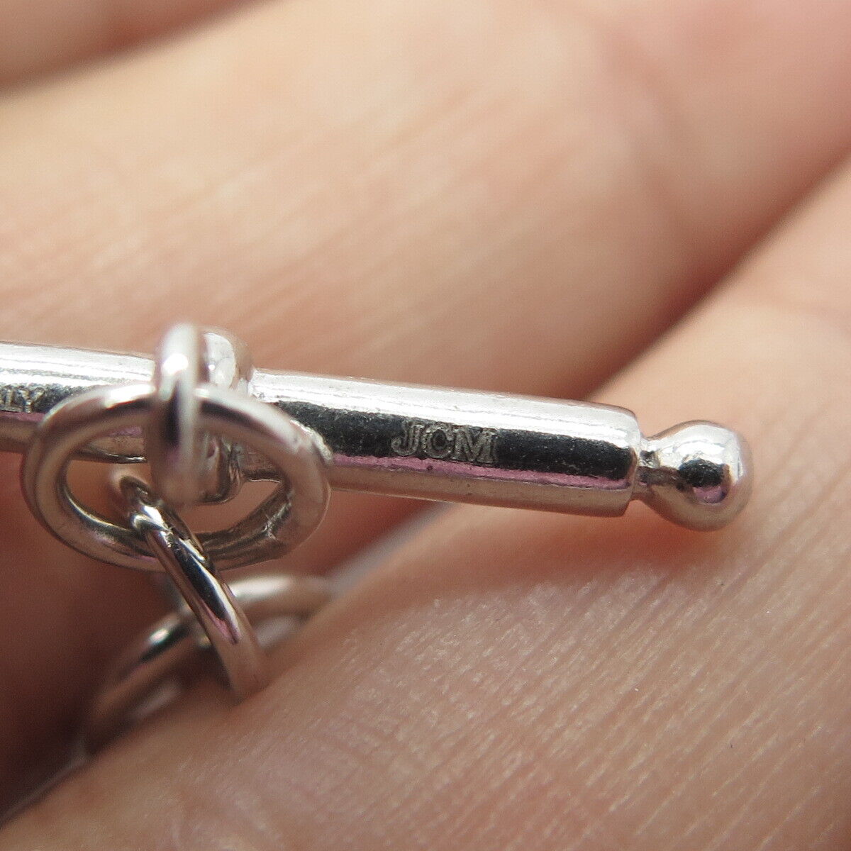 JACMEL JEWELRY INC. 925 Sterling Silver 2-Tone Vintage Mixed Link Bracelet 6.5"