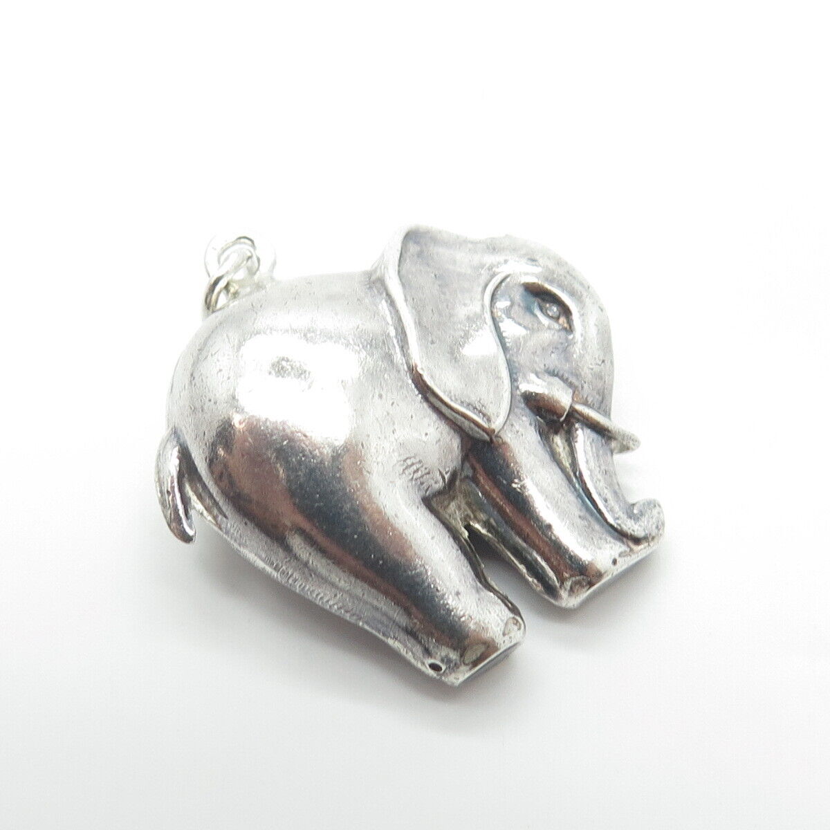 925 Sterling Silver Vintage Elephant for Good Luck 3D Pendant