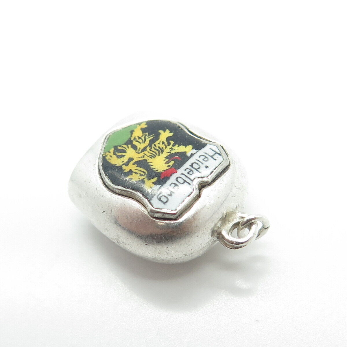 800 Silver Vintage Germany Enamel Heidelberg Ringing Bell Charm Pendant