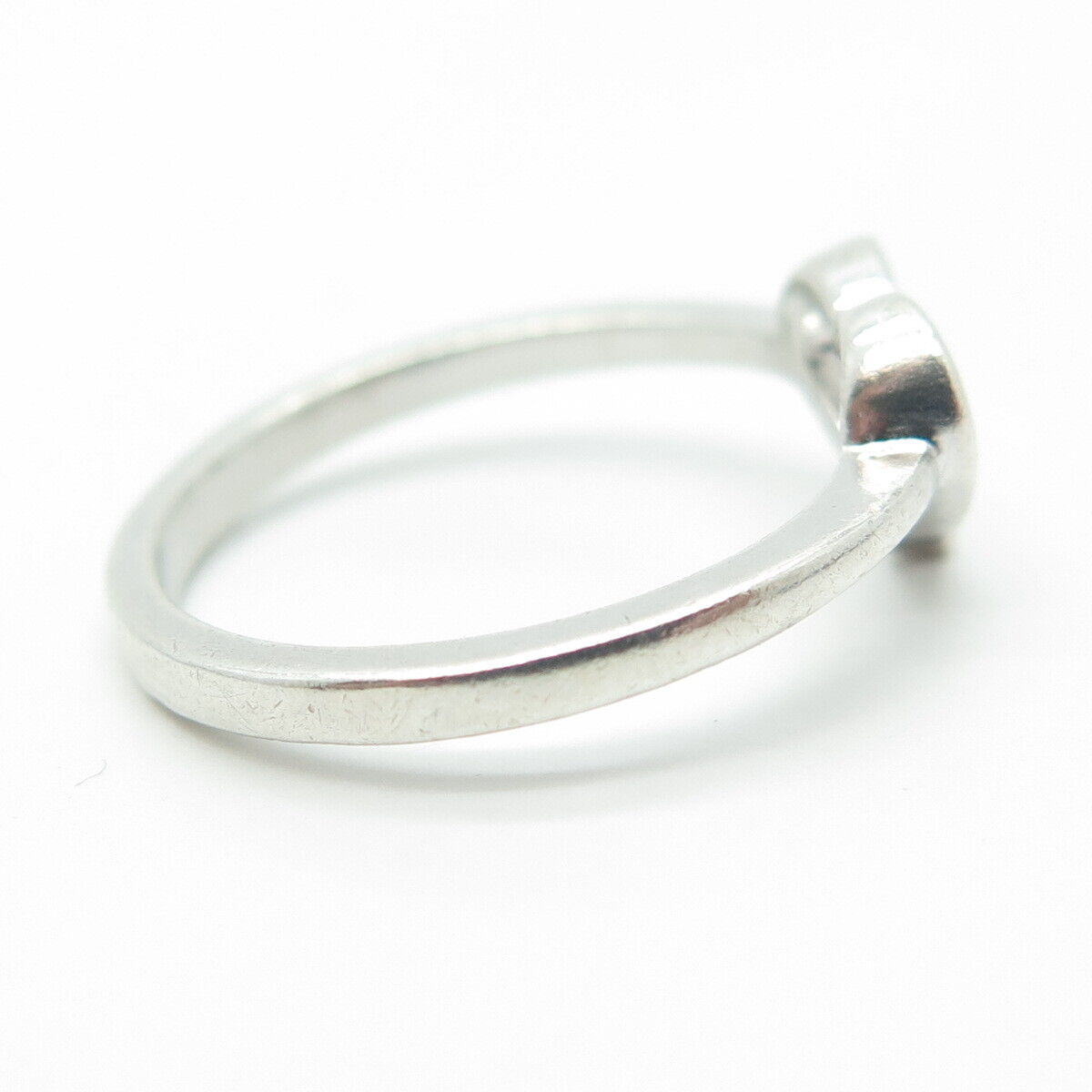 925 Sterling Silver Vintage Open Heart Ring Size 8