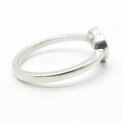 925 Sterling Silver Vintage Open Heart Ring Size 8