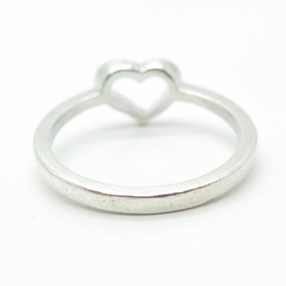 925 Sterling Silver Vintage Open Heart Ring Size 8