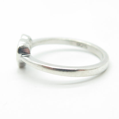 925 Sterling Silver Vintage Open Heart Ring Size 8