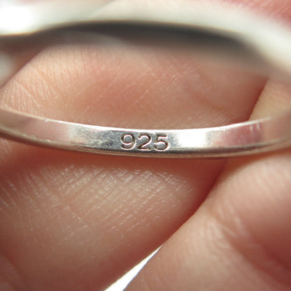 925 Sterling Silver Vintage Open Heart Ring Size 8