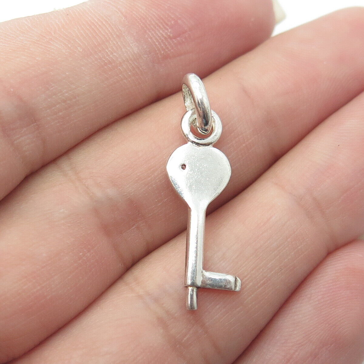 925 Sterling Silver Diamond Accent Heart Key Pendant