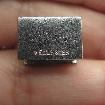 WELLS 925 Sterling Silver Antique Art Deco Old House Charm Pendant