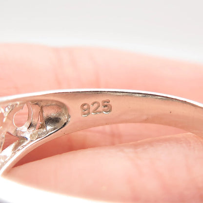 925 Sterling Silver Vintage Nevada Silver Open Swirl Ring Size 8.25