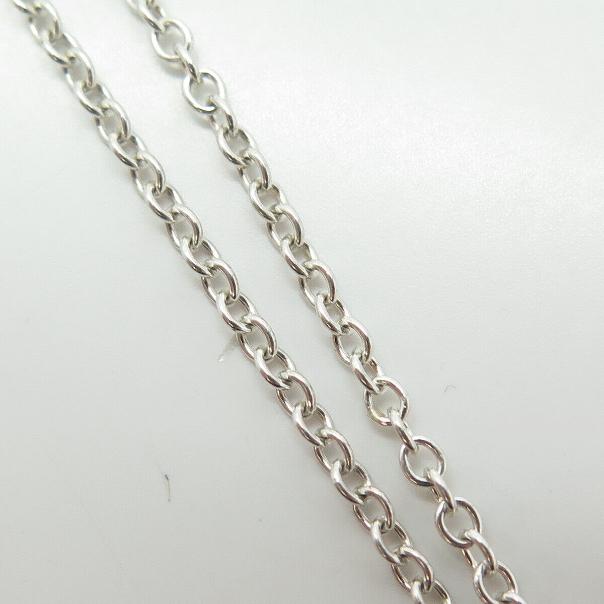 925 Sterling Silver Black Onyx & Rose Quartz Dangling Cable Chain Necklace 18"