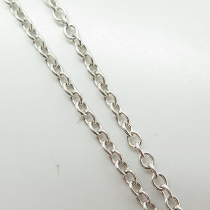 925 Sterling Silver Black Onyx & Rose Quartz Dangling Cable Chain Necklace 18"