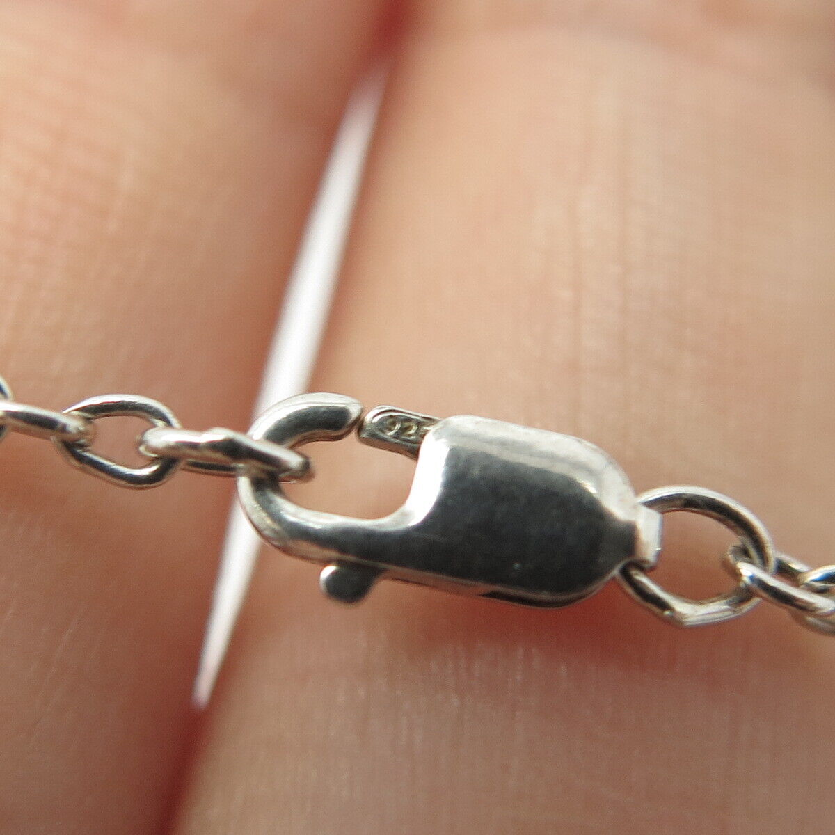 925 Sterling Silver Black Onyx & Rose Quartz Dangling Cable Chain Necklace 18"