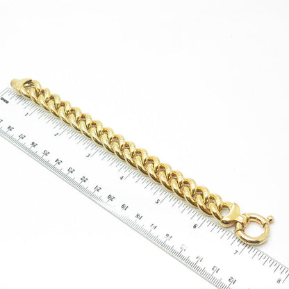 GIOIELLI DI VALENZA 925 Sterling Silver Gold Plated Italy Curb Bracelet 6.5"