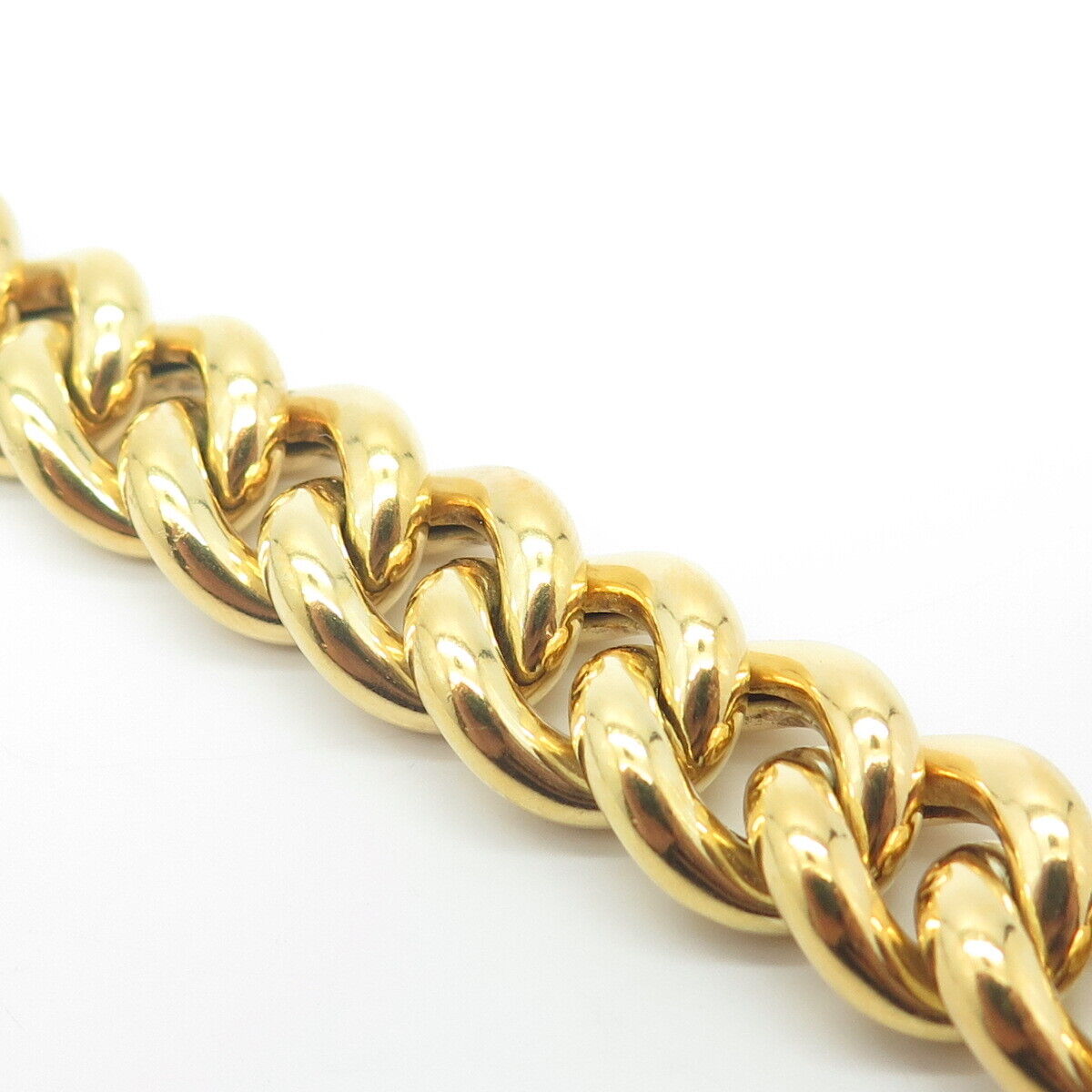 GIOIELLI DI VALENZA 925 Sterling Silver Gold Plated Italy Curb Bracelet 6.5"