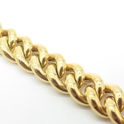 GIOIELLI DI VALENZA 925 Sterling Silver Gold Plated Italy Curb Bracelet 6.5"