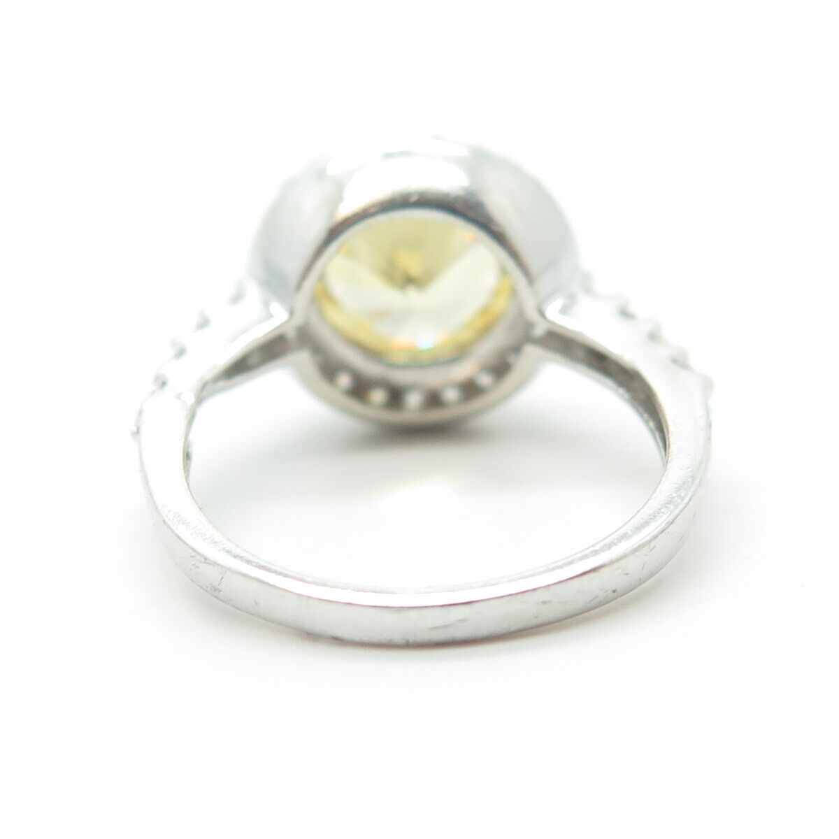 925 Sterling Silver White & Yellow C Z Ring Size 6.25