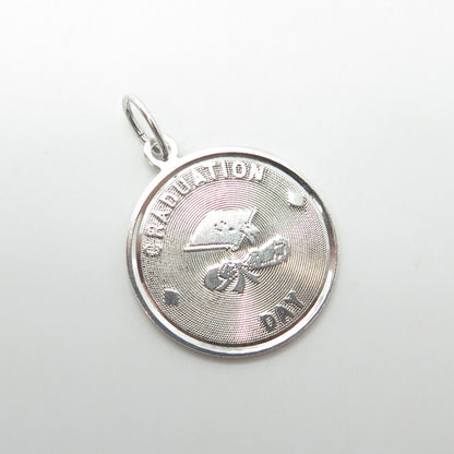 JAYPOS 925 Sterling Silver Vintage "Graduation Day" Cap Charm Pendant